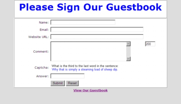 PHP Guestbook Sign-in