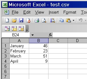 test data in Excel